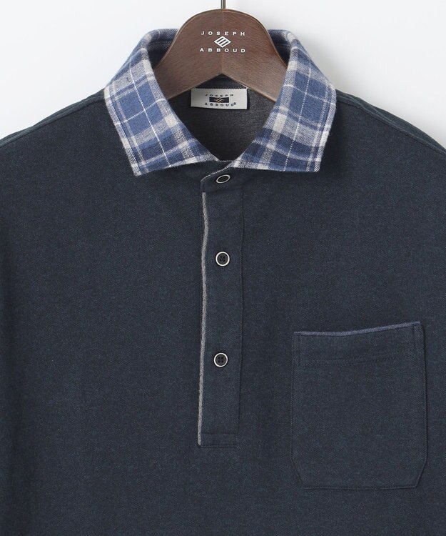 JOSEPH ABBOUD 【保温性/滑らかな肌触り/多機能ポロシャツ】 ウィンターダディー ポロシャツ ネイビー系4