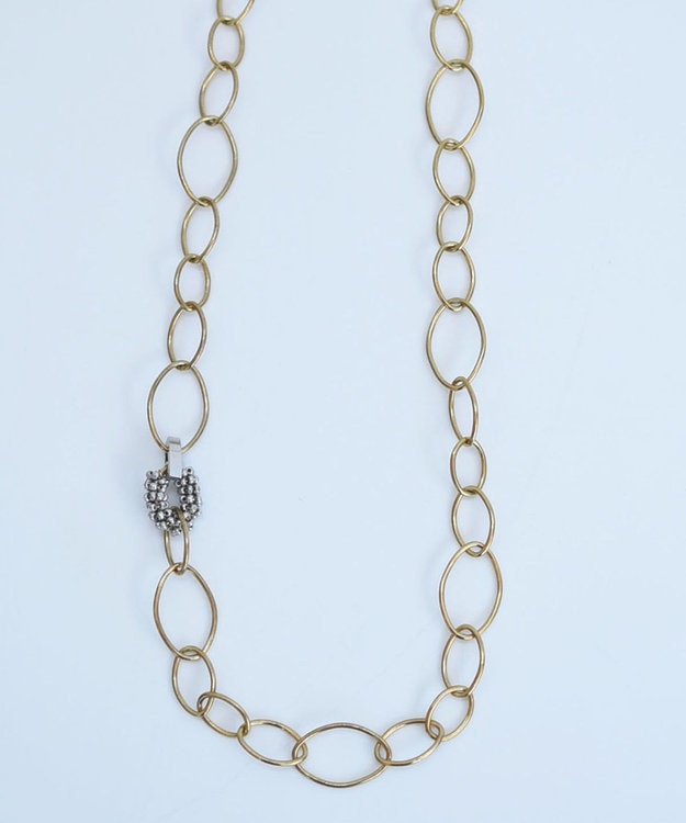 monshiro オーバルチェーンショートネックレス アンティークゴールド