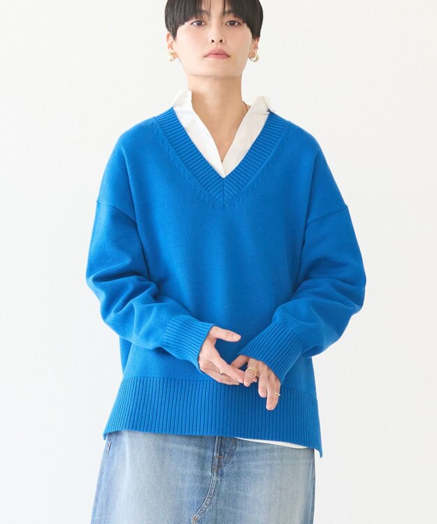 AMERICAN HOLIC Ｖネックニットプルオーバー Blue