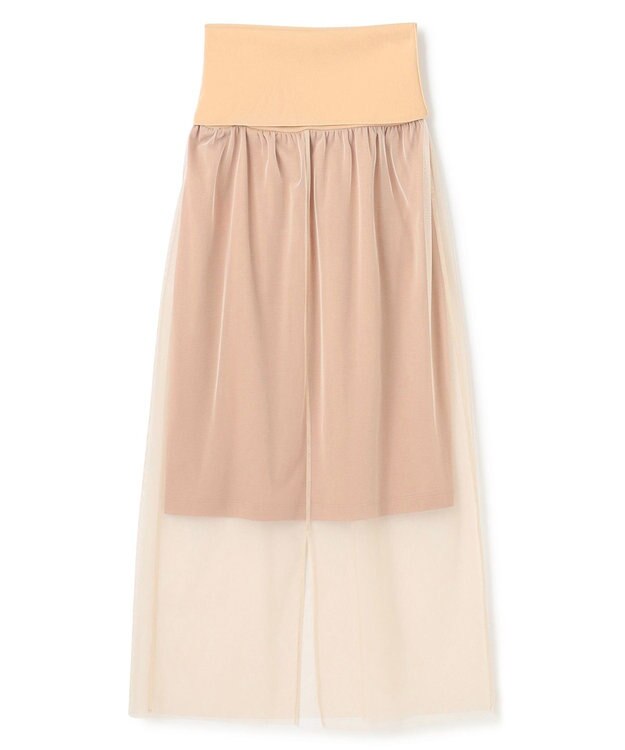 BEIGE， 【洗える】TAMARIX / ストレッチチュールIラインスカート Beige