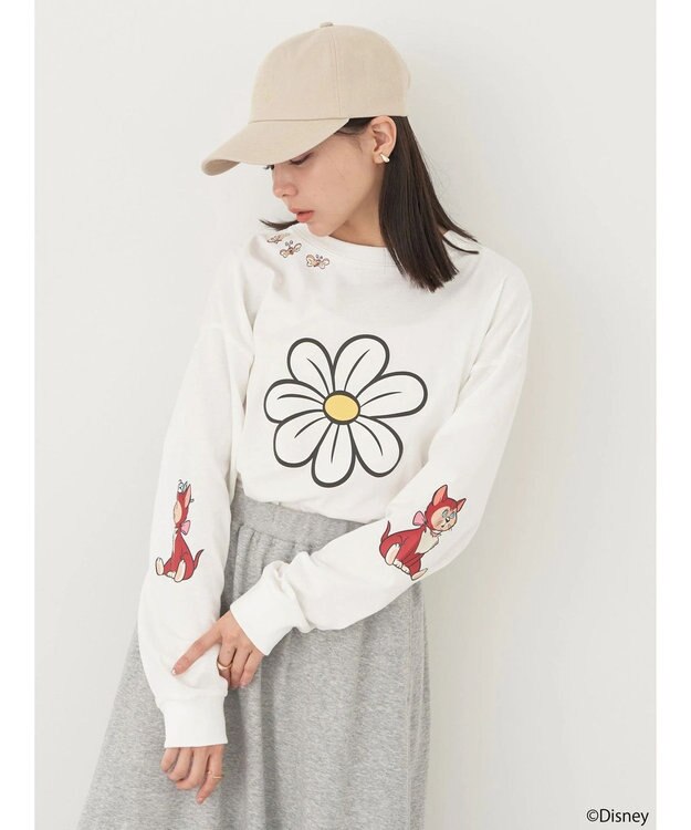 earth music&ecology Ｄｉｓｎｅｙ／袖ダイナロンＴ White