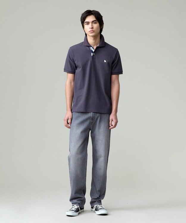 J.PRESS MEN 気品と愛嬌のバランスが抜群！【J.PRESS人気NO1ポロシャツ】 バックブルカノコレジメン ポロシャツ グレー系