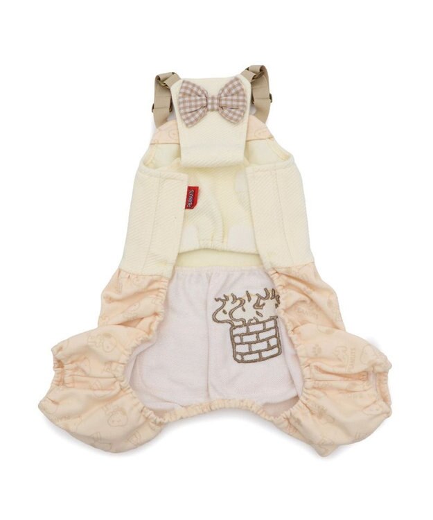 PET PARADISE スヌーピー なかよし オーバーオール 中型犬 ベージュ