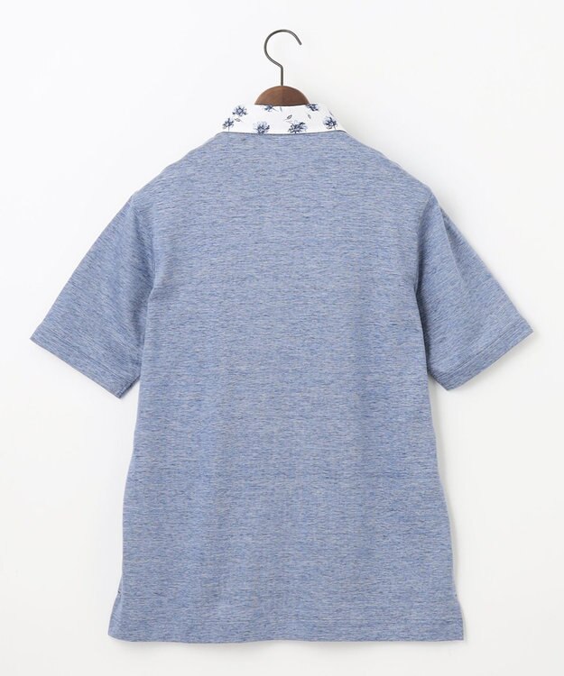 JOSEPH ABBOUD 【リネン素材/清涼感/吸水速乾】リネン天竺 ポロシャツ サックスブルー系