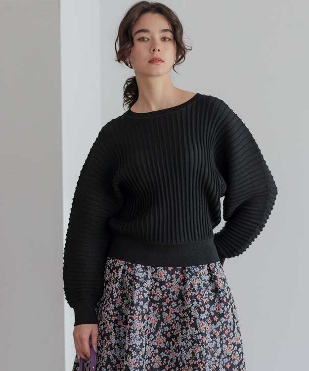 組曲 S ラメリブドルマン ニット ブラック系