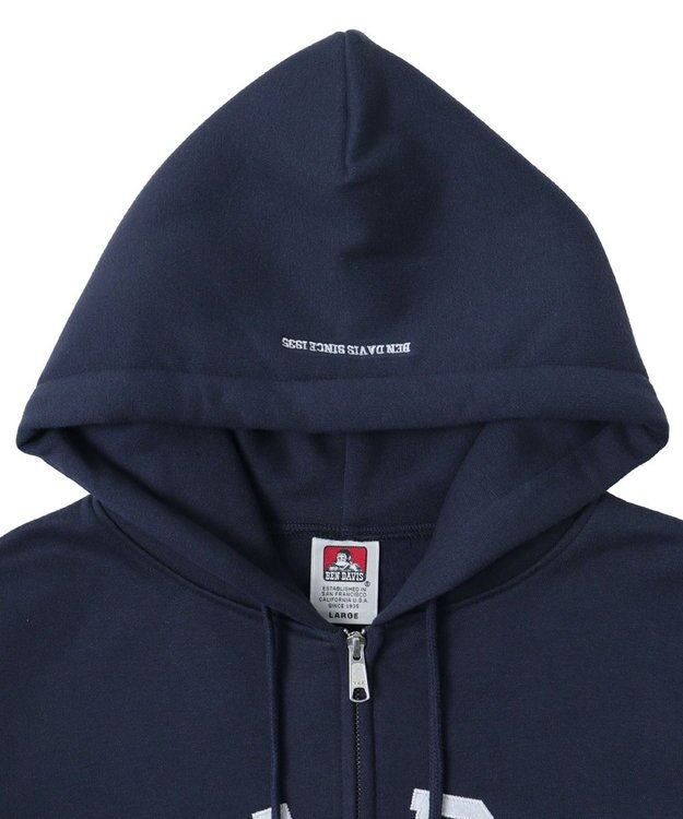 WEGO BENDAVISアーチロゴZIPパーカー ネイビー