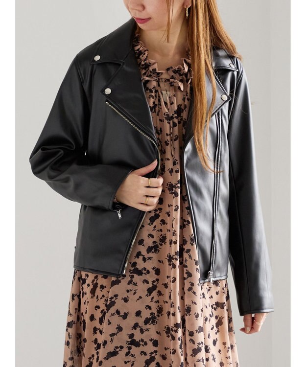 Te chichi レザーダブルライダースジャケット ブラック