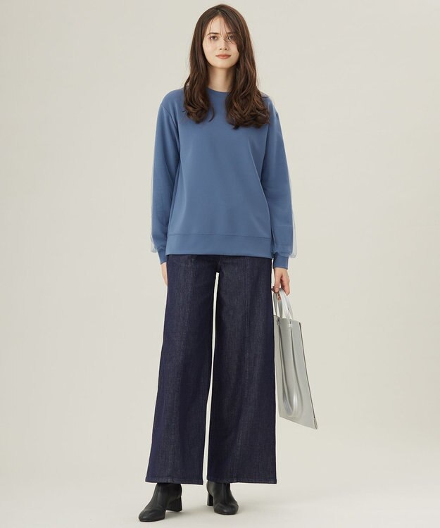 自由区 L 【洗える】ウスカルデニムバギー パンツ インディゴ