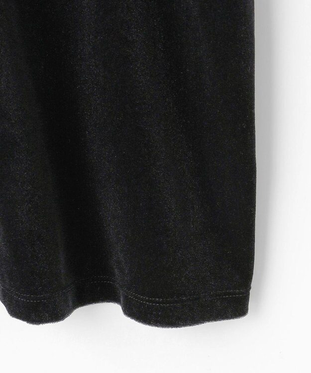 #Newans 【洗濯機可／ 前後着用可】 ギャザースリーブシアーベロアカーディガン ブラック