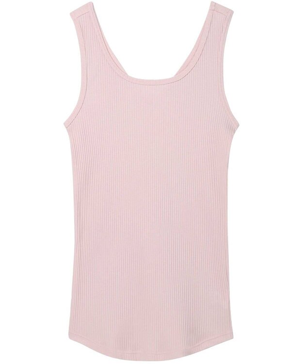 une nana cool 綿100%生地使用 リブ編みコットン タンクトップ ピンク