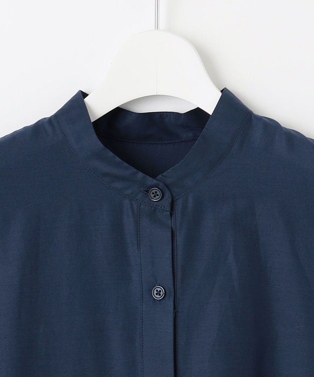 自由区 【カタログ掲載・接触冷感・洗える】エンブロイダリーローンシャツ ワンピース コバルトブルー