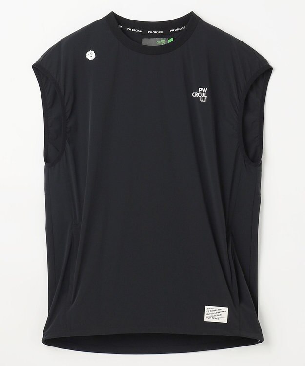 PW CIRCULUS 【撥水加工 / 小さくまとまる】【UNISEX】オーバーサイズ パッカブルベスト ゴルフウェア メンズ レディース ブラック系