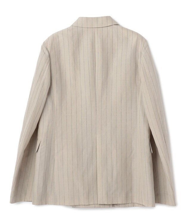 BEIGE， ERYTH / リネンストライプダブルジャケット Flax × Bordeaux