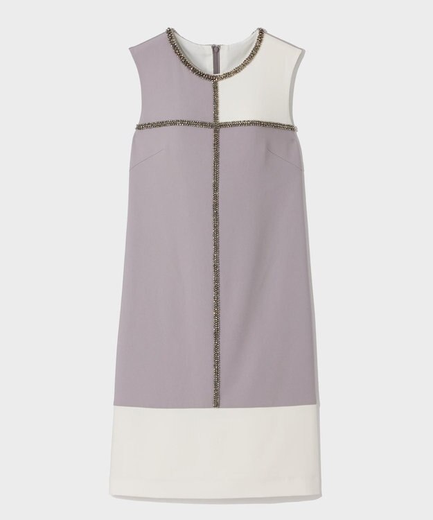 GRACE CONTINENTAL ビジューバイカラードレス グレー