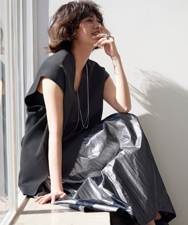 NAVE 【Nave】ホイルプリント スカート ブラック系