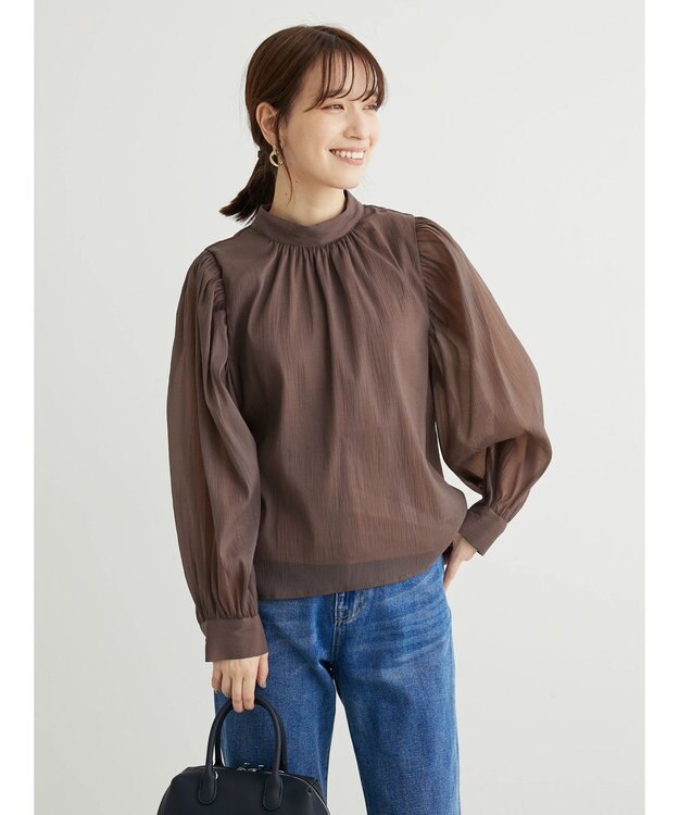 Green Parks ・ＥＬＥＮＣＡＲＥ　ＤＵＥ　バックリボンブラウス Mocha