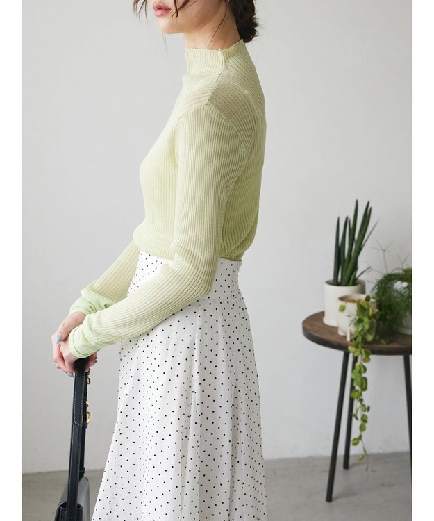 Green Parks AnriettMusee ドットフレアーロングスカート Off White