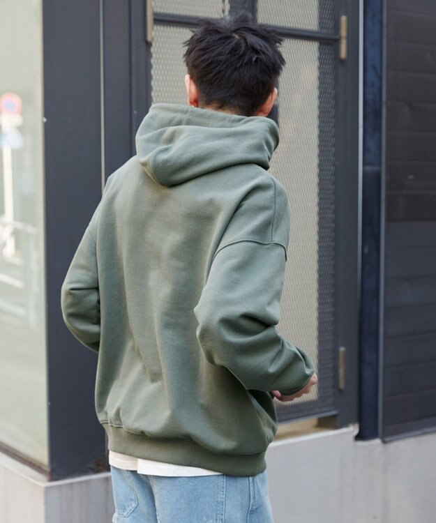 WEGO 【ユニセックス着用ITEM】ワッペンロゴパーカー カーキ