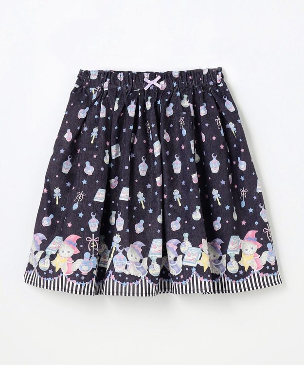 ANY KIDS マジカルキャットフレアスカート ネイビー