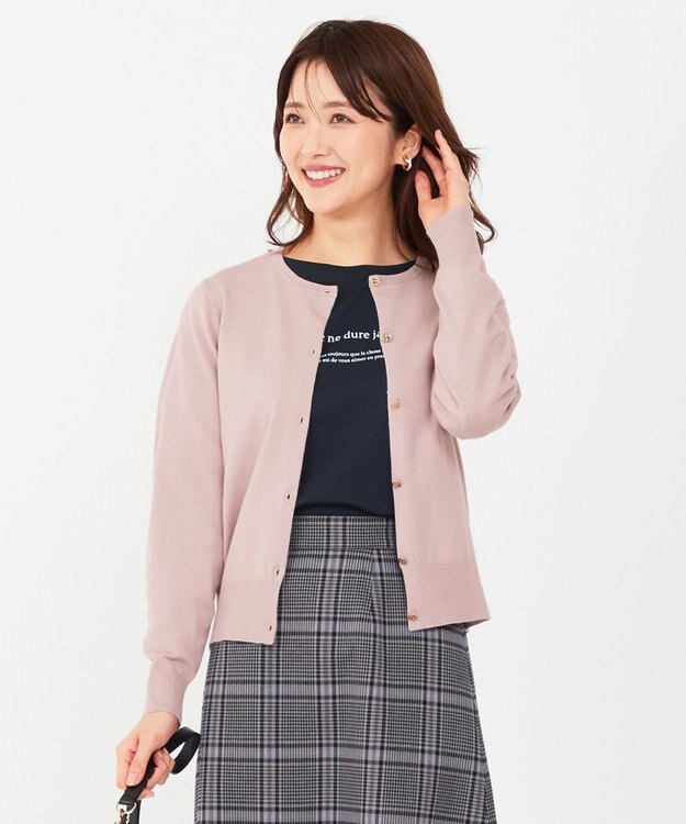 ANY SIS 【洗える】ベーシック カーディガン ローズグレー