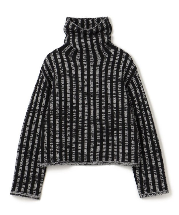 JOSEPH ストライプアニメーション　ハイネックニット Ivory Combo