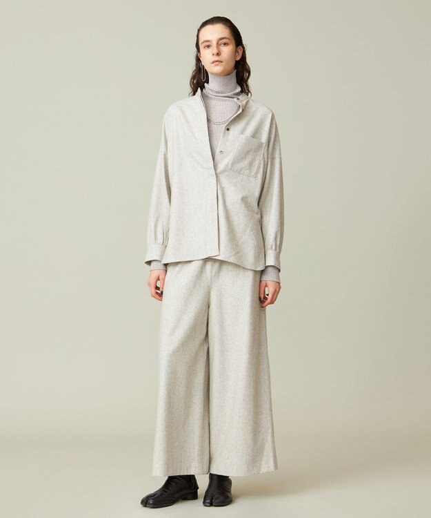 J.PRESS YORK STREET 【WOMEN】バンドカラーブラウス アイボリー系