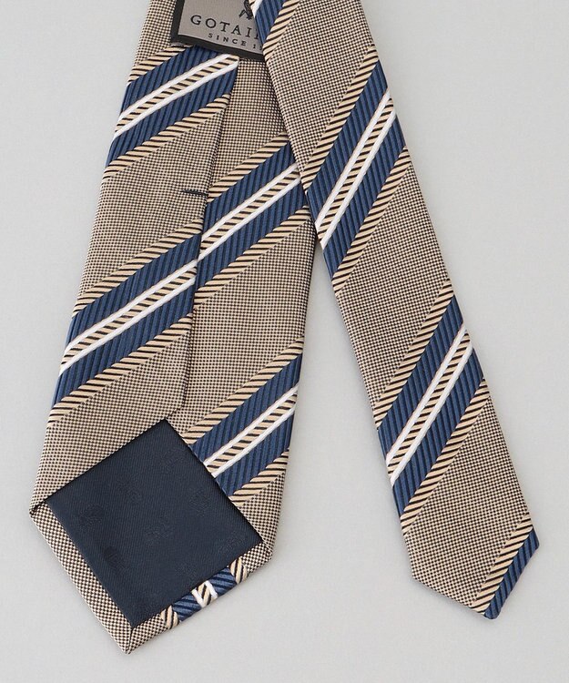 GOTAIRIKU GOTAIRIKU別注【日本製】シルク ネクタイ_レジメンタル ダークブラウン系1