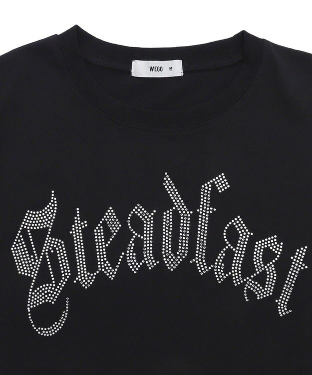 WEGO ラインストーンショートT ブラック