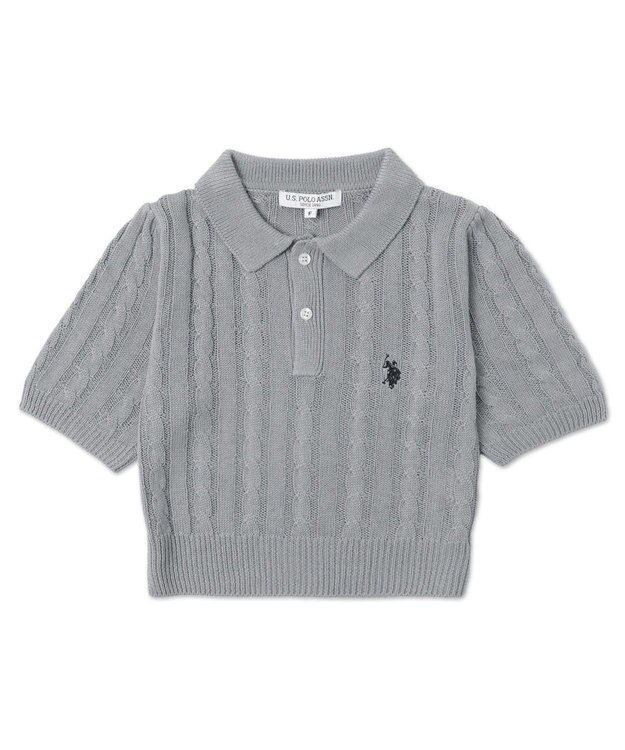 WEGO 別注USPOLO　ケーブルニットポロ グレー
