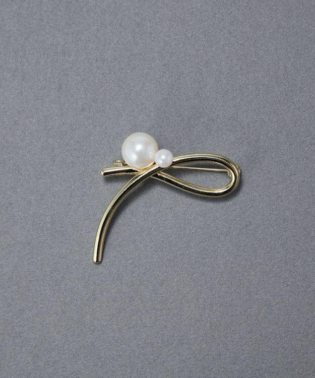 Phoebe クロスメタルパールブローチ　ゴールド ゴールド