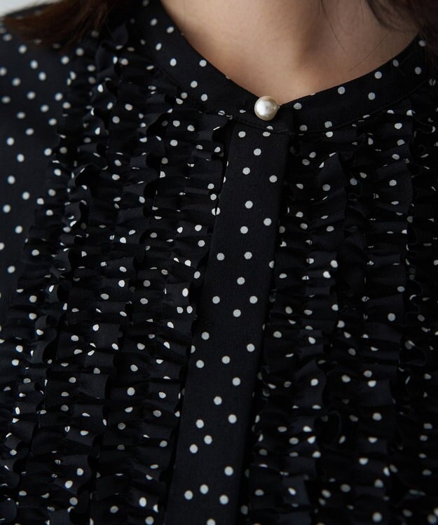 YECCA VECCA フリルデザインブラウス Dot