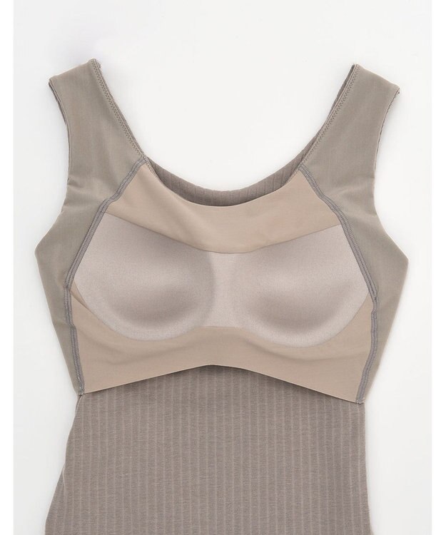 Wing カップ付きノースリーブ　【シンクロブラトップ　リブタイプ】　ラクしてきれいなシルエット　ウイング／ワコール　ET1171 ブラウン