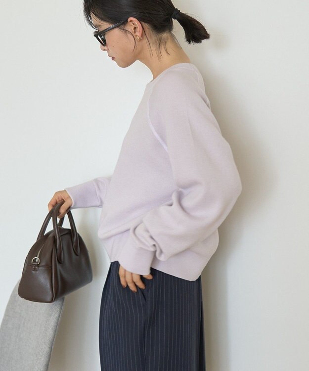 AMERICAN HOLIC ソフトコットンスウェットライクニットトップス ラベンダー