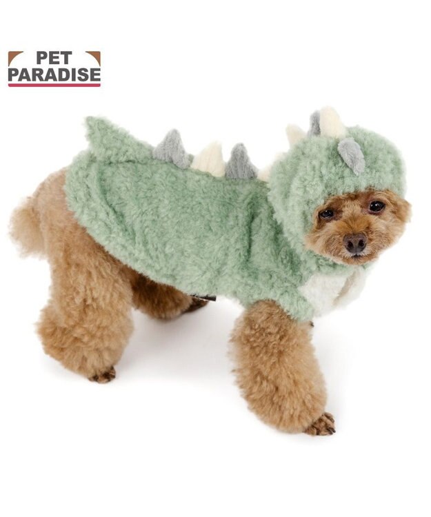 PET PARADISE ペットパラダイス 恐竜 くるふわ なりきり パーカー 小型犬 ミントグリーン