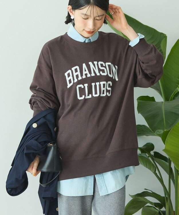 AMERICAN HOLIC アソートカレッジロゴ裏毛プルオーバー Brown