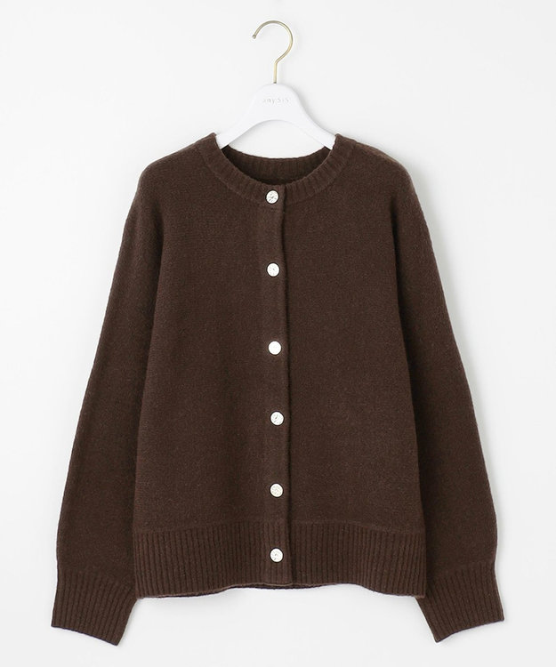 ANY SIS L 【前後着用可能】Airニット カーディガン ブラウン