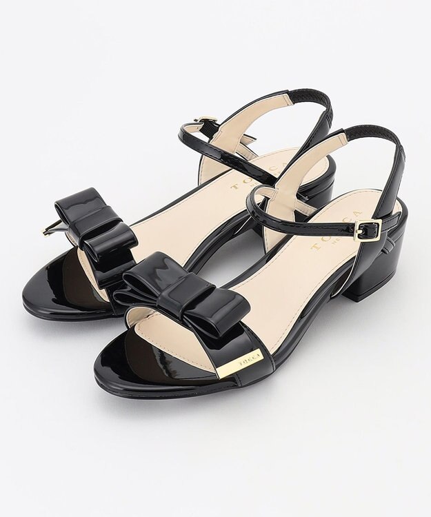 TOCCA NUANCE RIBBON SANDALS サンダル ブラック系