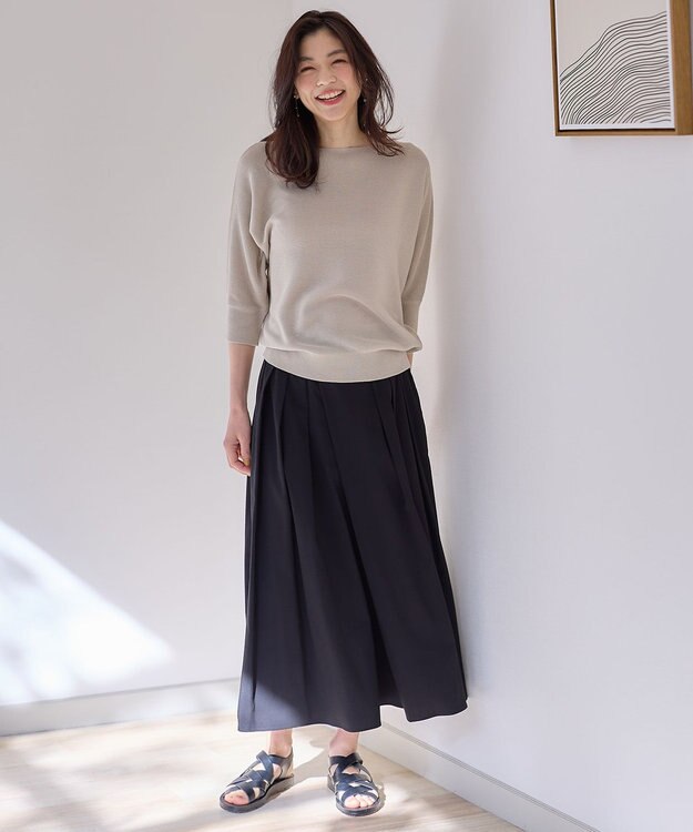 ANY L 【洗濯機可能/接触冷感/UVケア/イージーケア/ウエストゴム】清涼リラックススカーチョ ブラック