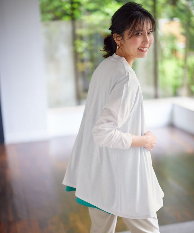 ANY 【接触冷感/UVケア/吸水速乾】長袖シアーカーディガン アイスグレー