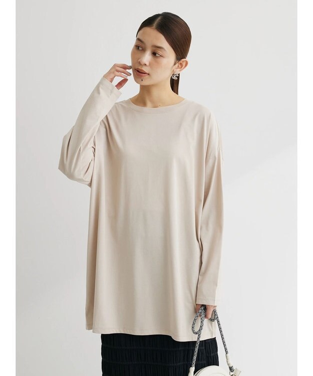 Green Parks シアーバックロゴチュニック Light Beige