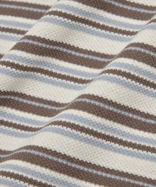 earth music&ecology レトロボーダーポロシャツ Border Blue