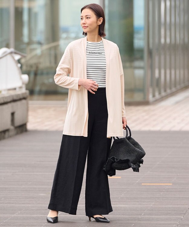 自由区 【好評につき新色追加・接触冷感・UVカット・洗える・XSサイズあり】ハンディカーディガン ロング丈 ローズ系