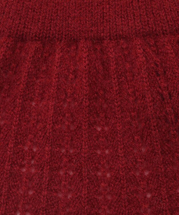 MOONBAT mila schon カシミヤ100%レーシーニットプチマフラー レッド