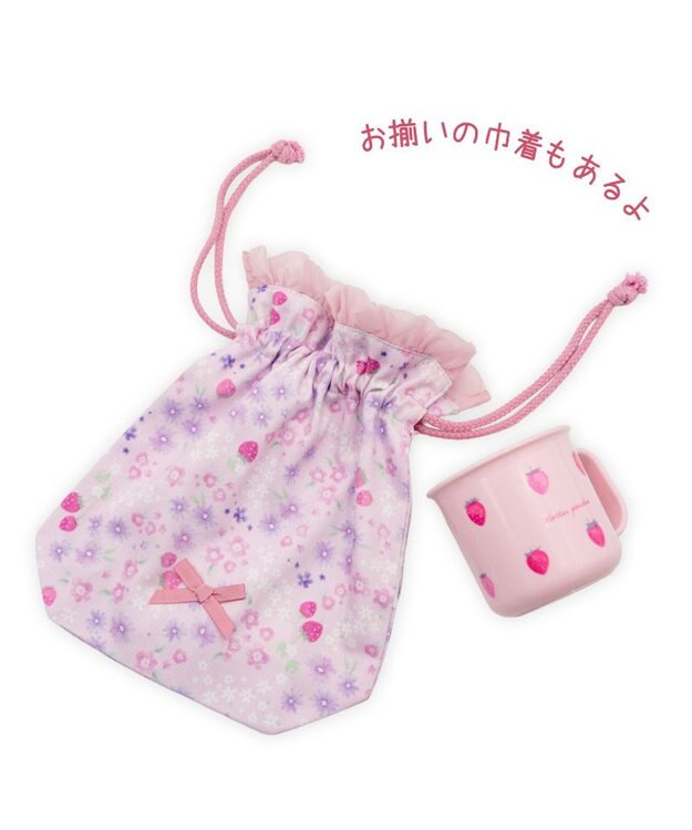 Mother garden マザーガーデン 野いちご プラ耐熱コップ 《レトロストロベリー柄》 レトロストロベリー柄