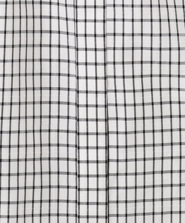 J.PRESS LADIES 【洗える】 セルロースチェック バンドカラー ブラウス ブラック系3