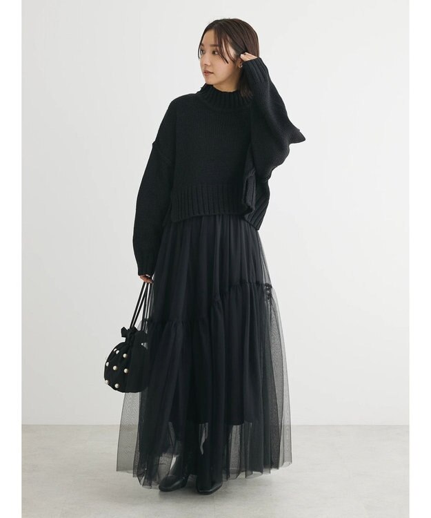 Green Parks ・ＳＵＧＡＲ　ＳＰＯＯＮ　ハイネックショートニット Black