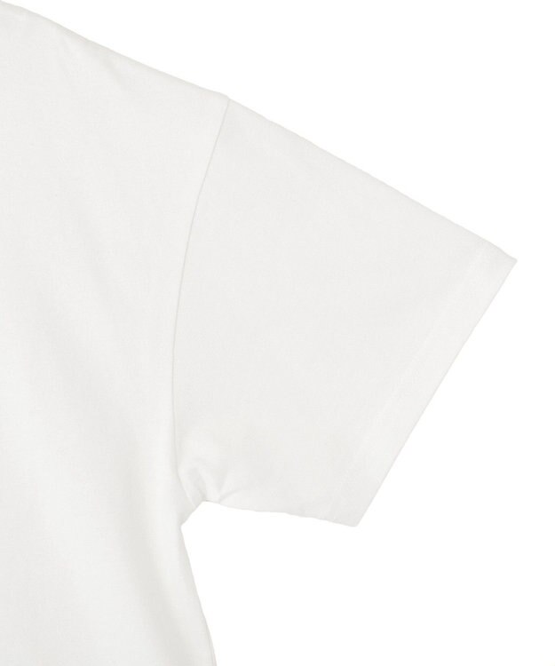 earth music&ecology 裾レースロゴプリントTシャツ Off White