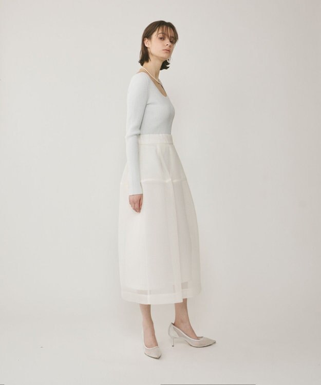 GRACE CONTINENTAL ダンボールメッシュスカート ホワイト