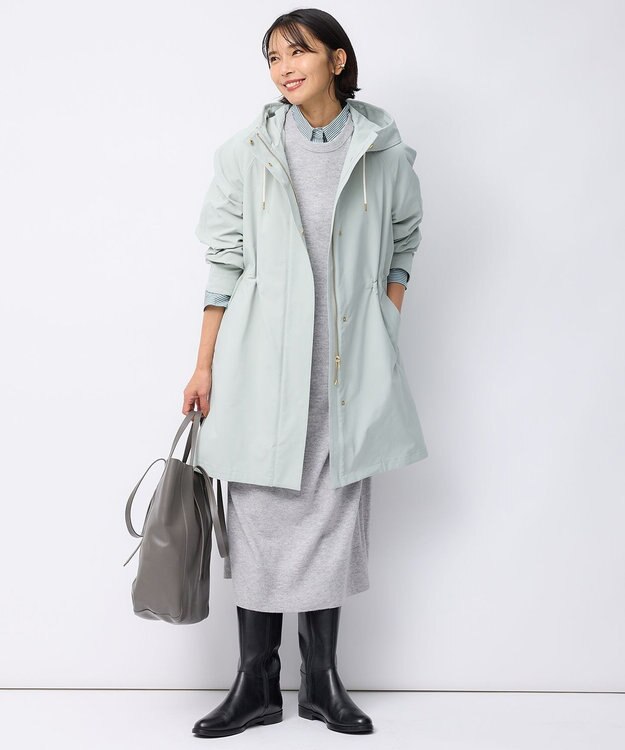 23区 L 【洗える】CANCLINI ベーシック シャツ グリーンストライプ