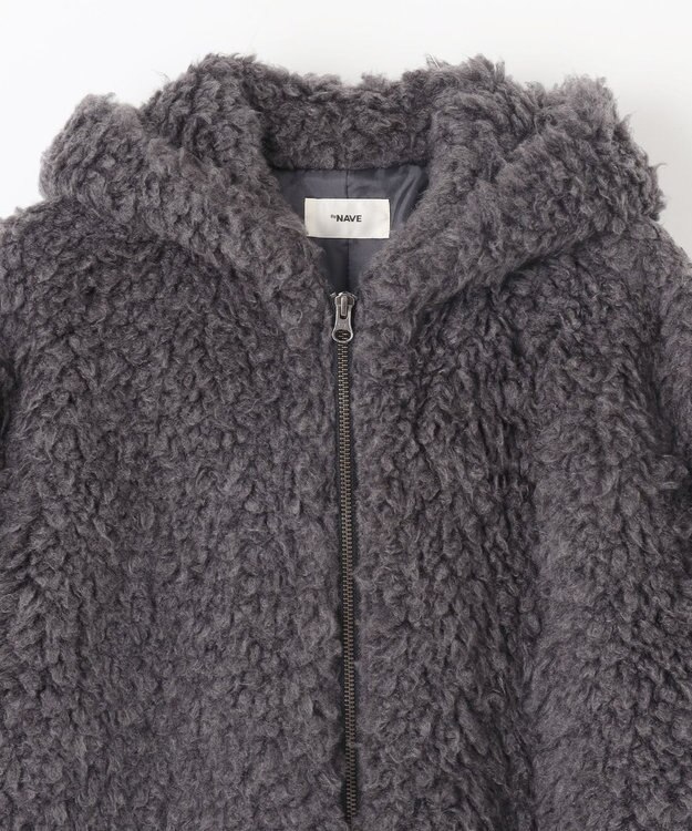 NAVE 【ReNAVE】プードルボア ロングジャケット チャコール系